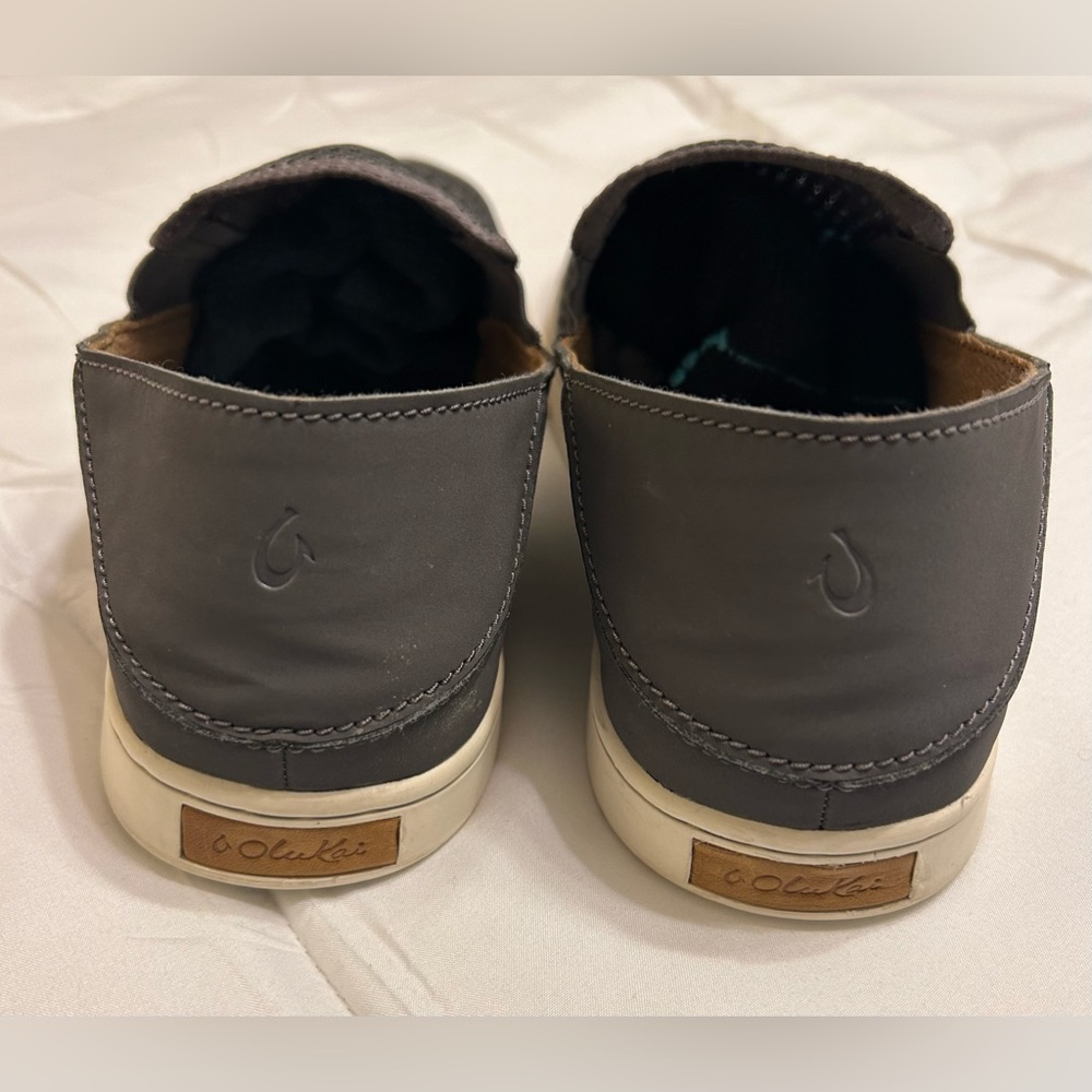 OluKai Pehuea Pavement Grey Slip On Sneakers - Picture 5 of 8